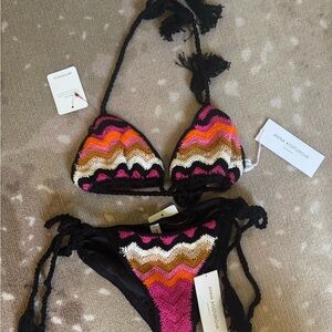 Anna Kosturova Colorful Crochet Bikini Set